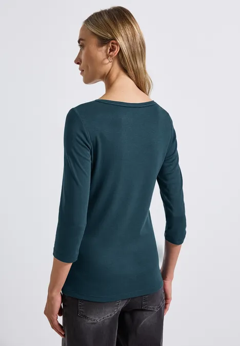 Basic Shirt mit Knopfdetail tide blue