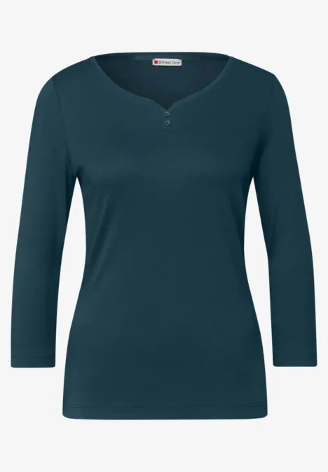 Basic Shirt mit Knopfdetail tide blue