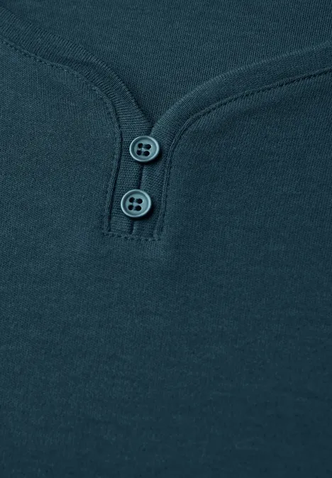 Basic Shirt mit Knopfdetail tide blue