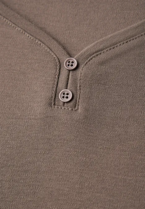 Basic Shirt mit Knopfdetail silk brown