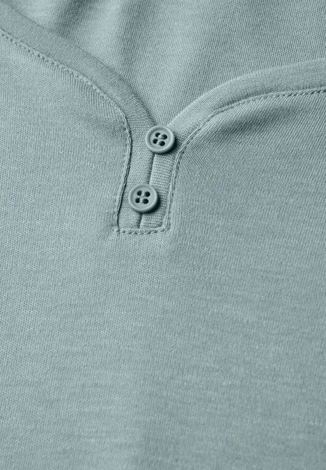 Basic Shirt mit Knopfdetail arona blue