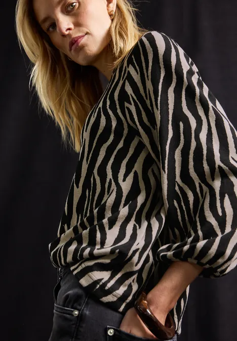 Zebra Jacquard Shirt Black Zebra Jacquard Shirt Black