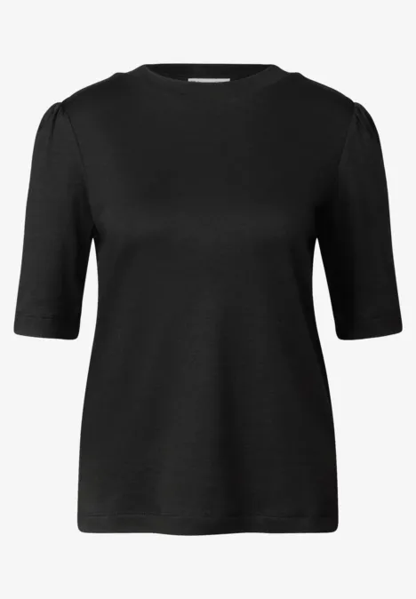 Basic Shirt met rimpels Black
