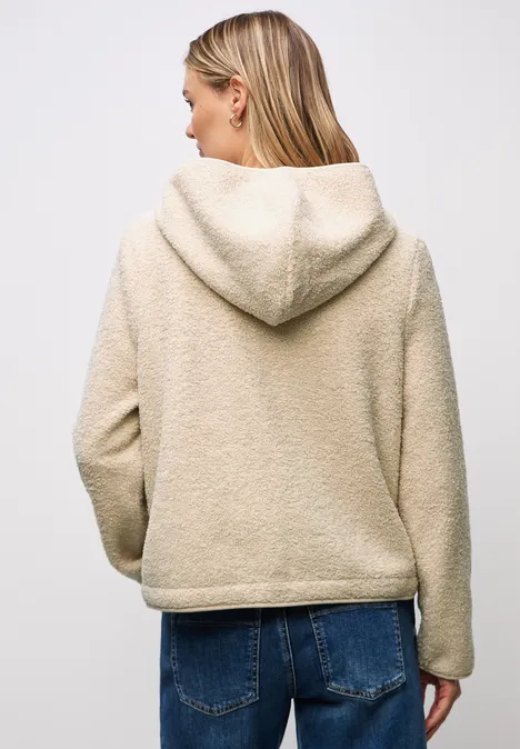 Veste Teddy avec capuche Soft Fawn Beige