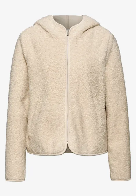 Veste Teddy avec capuche Soft Fawn Beige