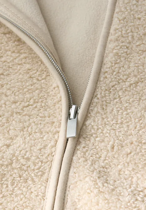 Veste Teddy avec capuche Soft Fawn Beige