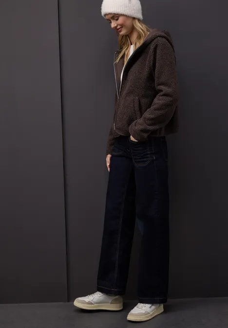 Teddy-Jacke mit Kapuze molten earth