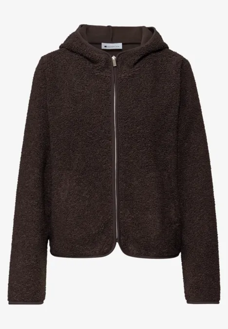Teddy-Jacke mit Kapuze molten earth