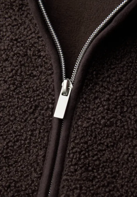 Teddy-Jacke mit Kapuze molten earth