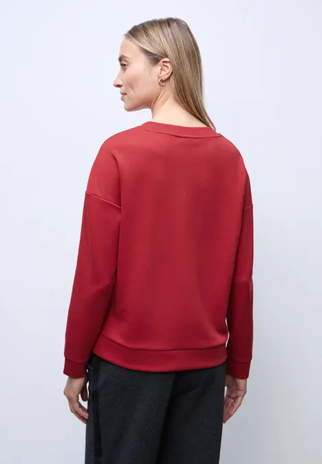 Shirt mit Ripp-Detail racing red mel.