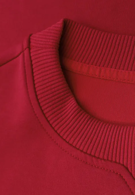 Shirt mit Ripp-Detail racing red mel.
