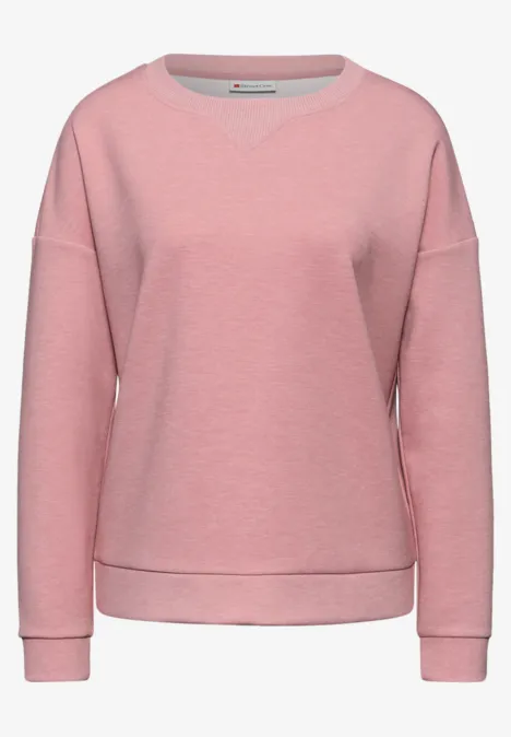 T-shirt avec détail côtelé powder pink mel.