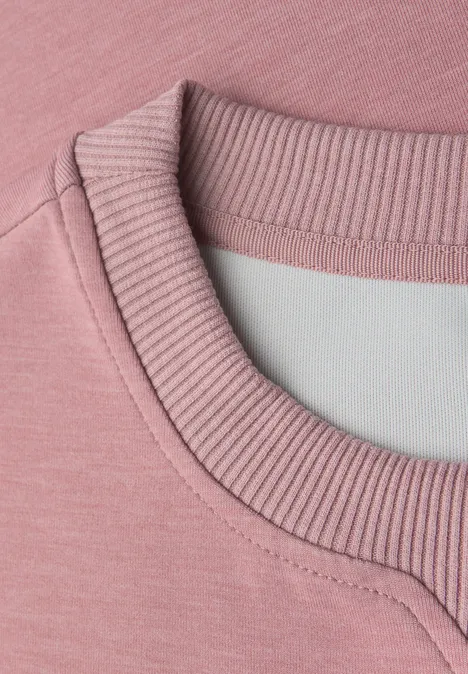 T-shirt avec détail côtelé powder pink mel.