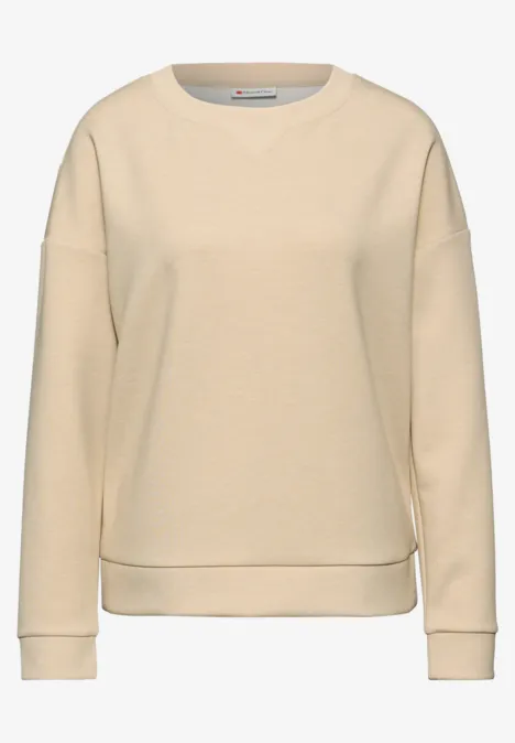T-shirt avec détail côtelé sanded beige mel.