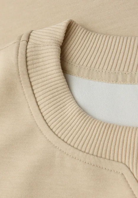 T-shirt avec détail côtelé sanded beige mel.