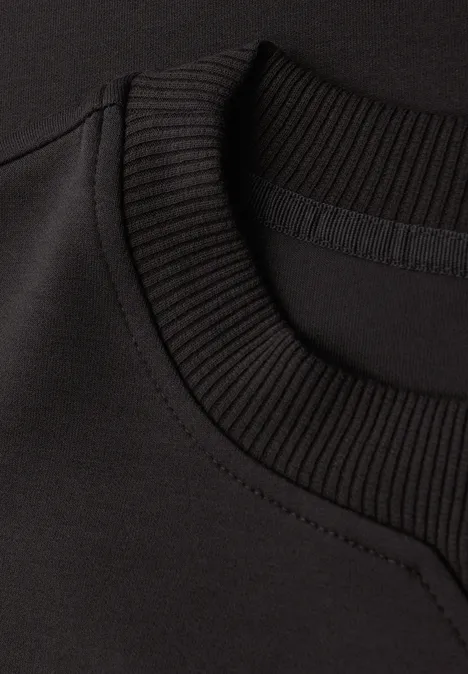 Shirt mit Ripp-Detail darkest brown mel.