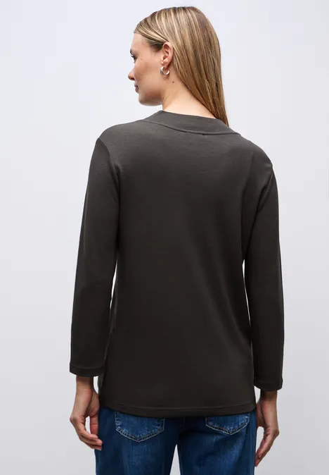 Basic col shirt darkest brown