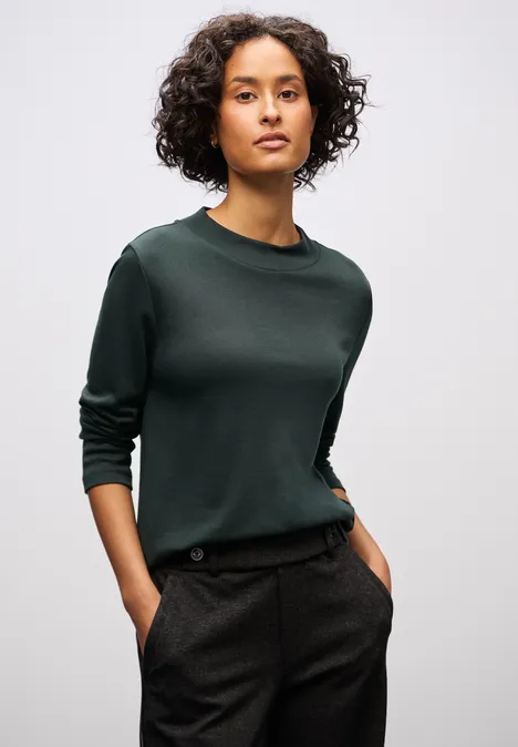 Basic col shirt evernight green