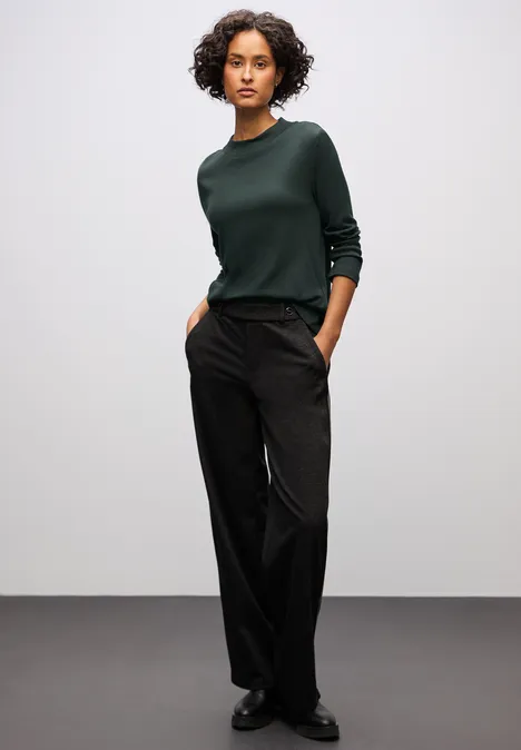 Basic col shirt evernight green