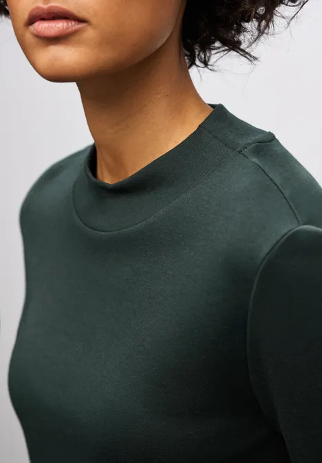 Basic col shirt evernight green