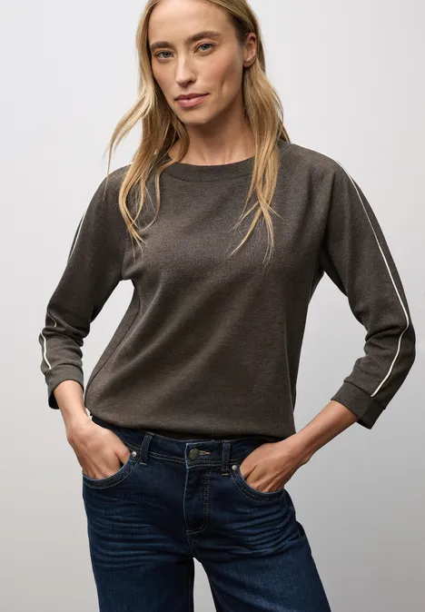 Shirt mit Tapedetail rustic brown mel.