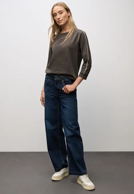 Shirt mit Tapedetail rustic brown mel.