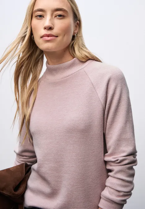 Gezellig gemêleerd shirt powder pink mel.