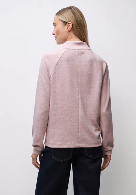 Gezellig gemêleerd shirt powder pink mel.