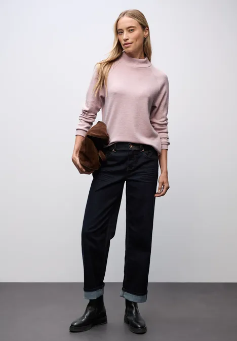Gezellig gemêleerd shirt powder pink mel.