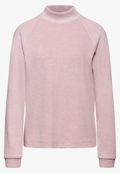Gezellig gemêleerd shirt powder pink mel.