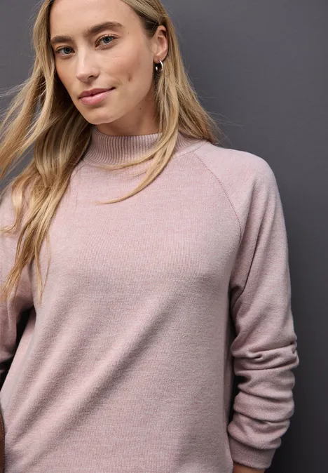 Gezellig gemêleerd shirt powder pink mel.