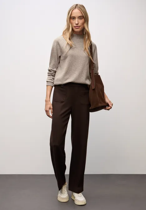 Gezellig gemêleerd shirt sanded beige mel.