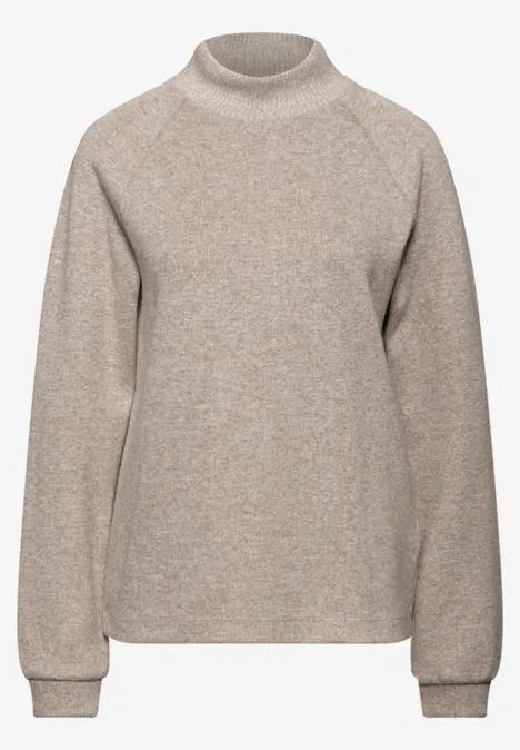 Gezellig gemêleerd shirt sanded beige mel.