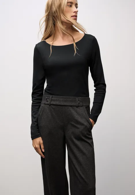 Basic shirt met lange mouwen Black
