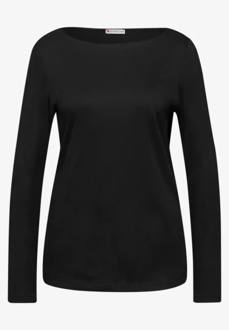 Basic shirt met lange mouwen Black
