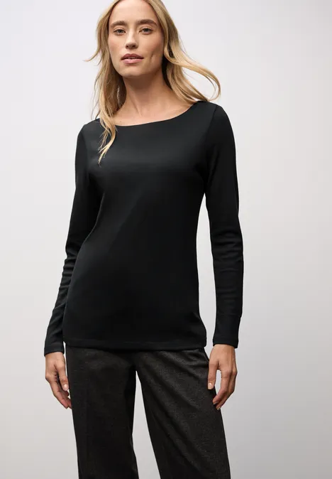 Basic shirt met lange mouwen Black