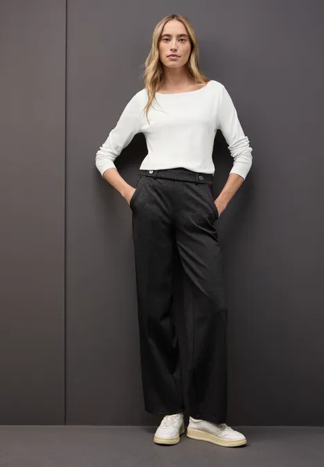 Basic shirt met lange mouwen off white