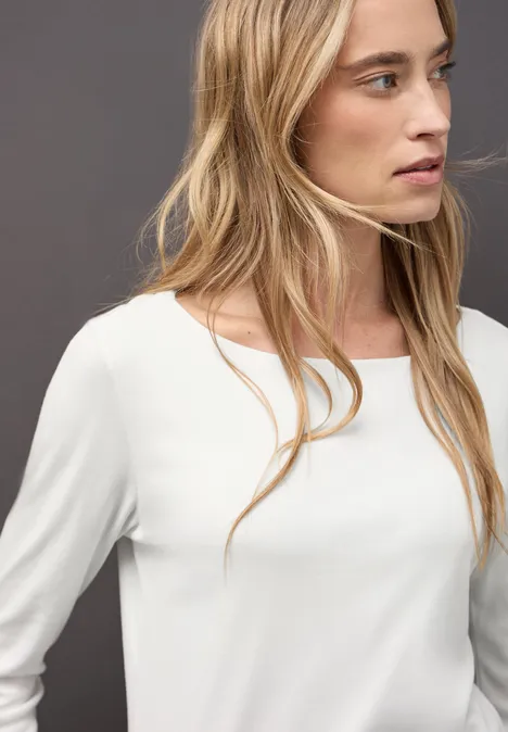 Basic shirt met lange mouwen off white
