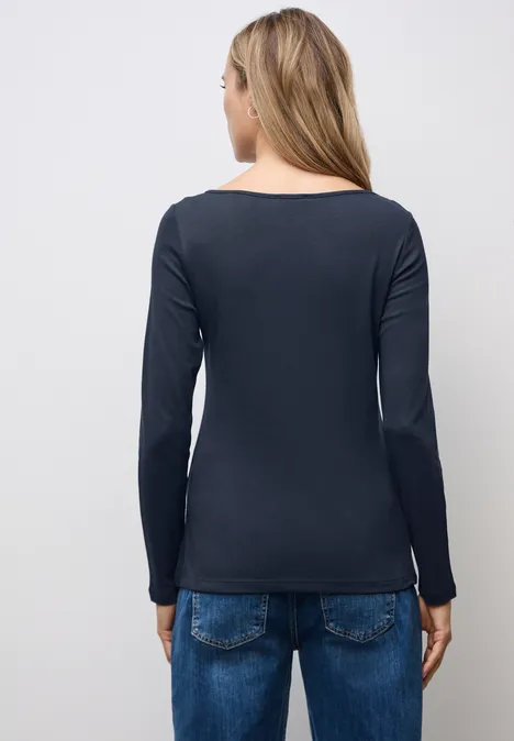 Basic shirt met lange mouwen deep blue