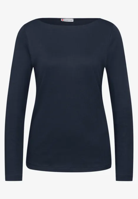 Basic shirt met lange mouwen deep blue