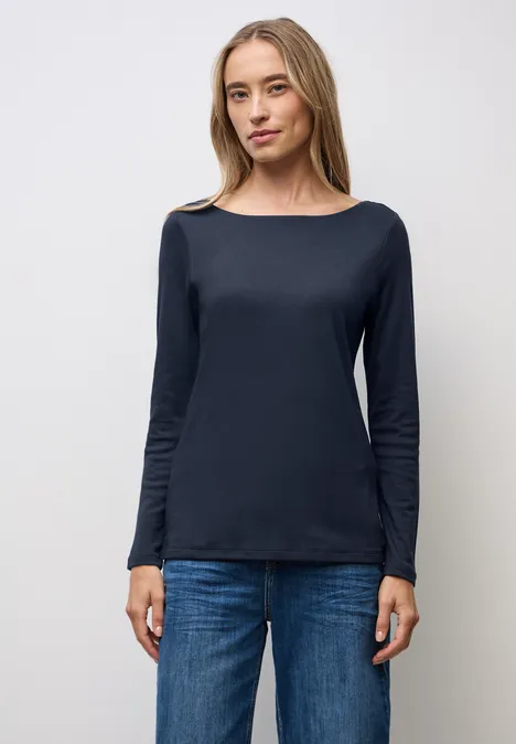 Basic shirt met lange mouwen deep blue
