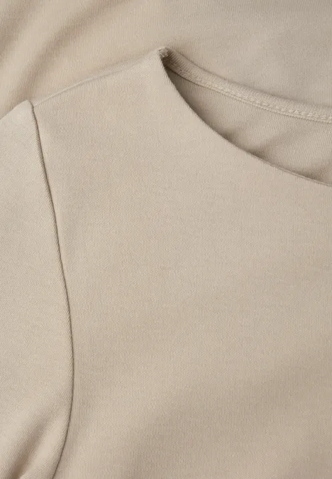 Basic shirt met lange mouwen cotton beige