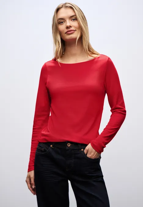 Basic shirt met lange mouwen racing red