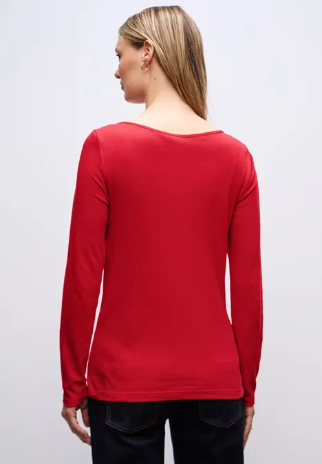 Basic shirt met lange mouwen racing red
