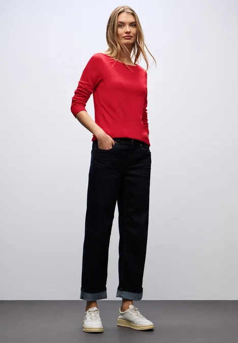 Basic shirt met lange mouwen racing red