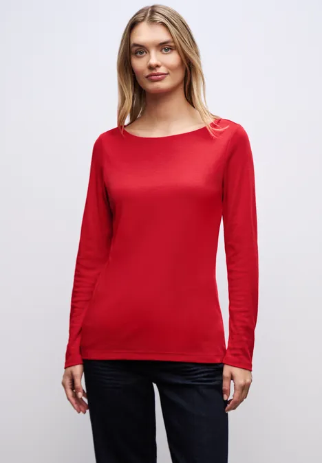 Basic shirt met lange mouwen racing red