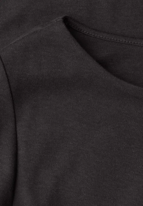 Basic shirt met lange mouwen darkest brown