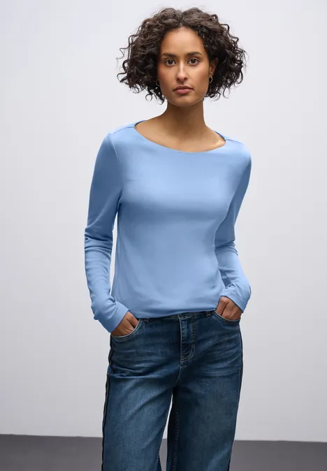 Basic shirt met lange mouwen null