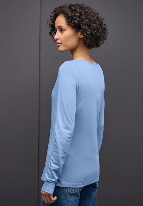 Basic shirt met lange mouwen null