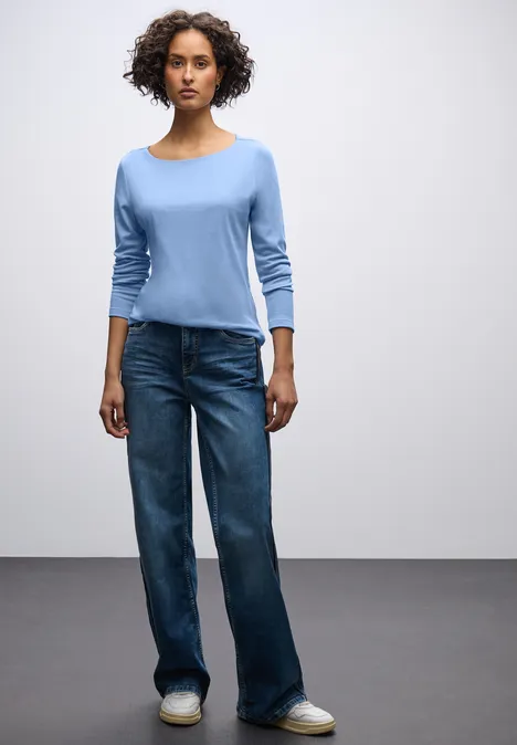 Basic shirt met lange mouwen null